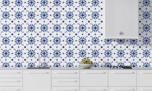 Διακοσμητικό πλακάκι μπλε - λευκό